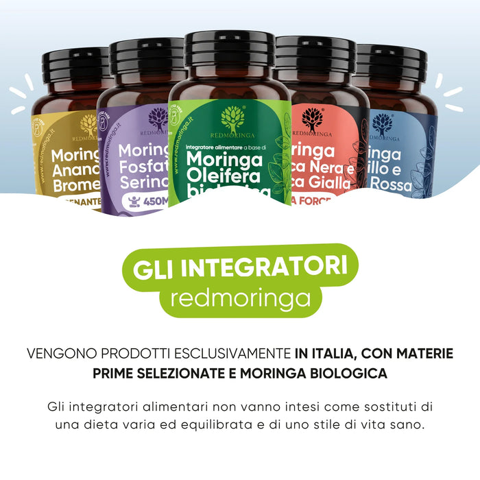 RedMoringa-voedingssupplementen geproduceerd in Italië met biologische Moringa