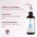 Ingrediënten van de Douchegel met Moringa: anti-smog Moringa-extract, hydraterende aloë vera en hyaluronzuur