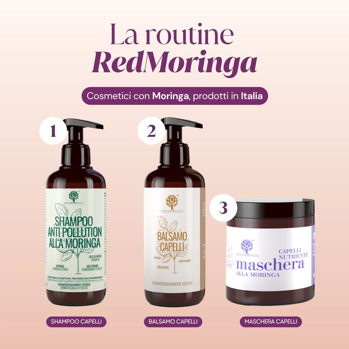 RedMoringa haarroutine: shampoo, conditioner en masker met Moringa