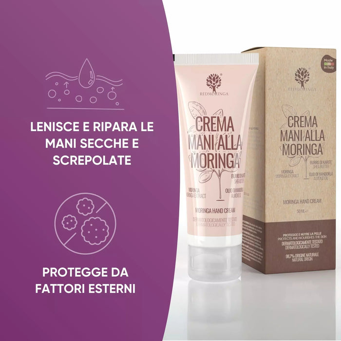 RedMoringa Handcrème met Moringa en kraftdoosje: verzacht droge, gebarsten handen en beschermt tegen externe invloeden