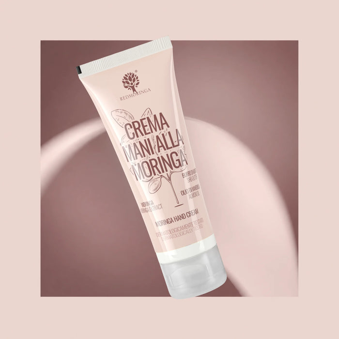 Tube RedMoringa Handcrème met Moringa, sheaboter en amandelolie, moringa handcrème voor droge en gebarsten handen