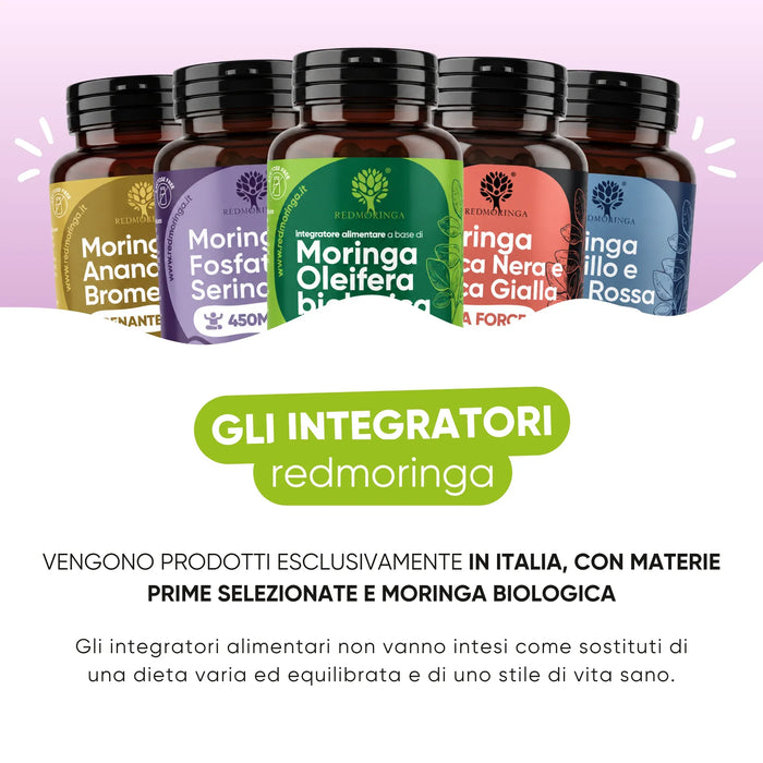 RedMoringa voedingssupplementen gemaakt in Italië met biologische Moringa