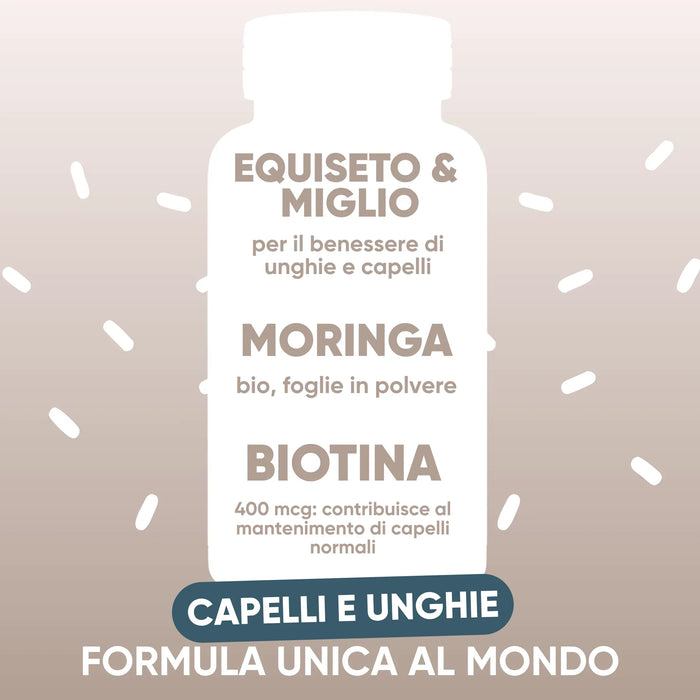 Paardenstaart, Gierst, biologische Moringa en Biotine 400 mcg