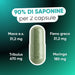 Dosering per 2 capsules: Tribulus 670 mg, Moringa 180 mg, Maca en Fenegriek 31,2 mg