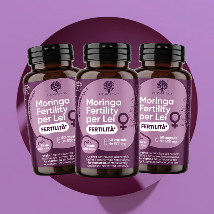 Drie flessen Moringa Fertility voor Haar RedMoringa, supplement vrouwelijke vruchtbaarheid, voorraad voor 3 maanden