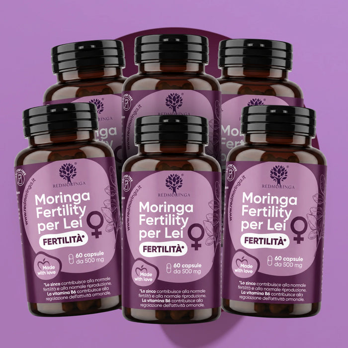 Zes flessen Moringa Fertility voor Haar RedMoringa, supplement vrouwelijke vruchtbaarheid, voorraad voor 6 maanden