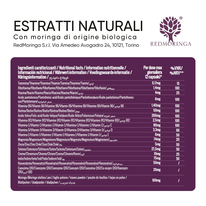 Ingrediëntentabel van Moringa Fertility voor Haar