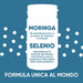Infografica sui benefici di selenio e moringa: sistema immunitario, stress ossidativo, vitamine e minerali