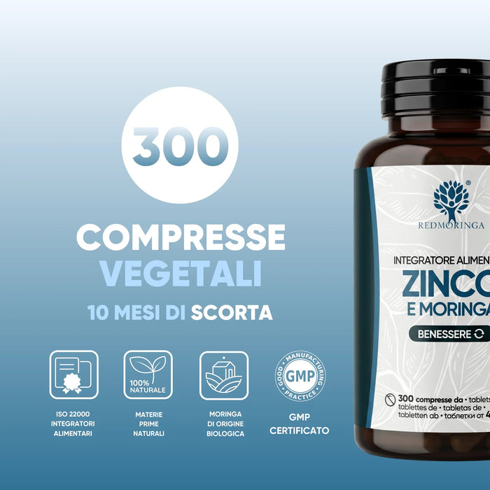 300 plantaardige tabletten voor 10 maanden, ISO 22000 en GMP