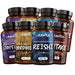Dubbele Oravita Paddenstoelen Kit: 8 flessen à 120 capsules Lion's Mane, Cordyceps, Reishi en Shiitake op witte achtergrond