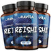 Drie flessen Reishi Oravita, verpakking met 360 capsules van 550 mg, extract gestandaardiseerd op 30% polysacchariden