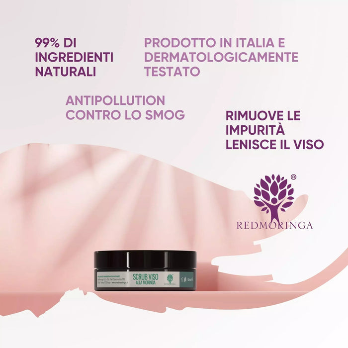 Gezichtsscrub voor de vette huid met 99% natuurlijke ingrediënten, gemaakt in Italië en dermatologisch getest