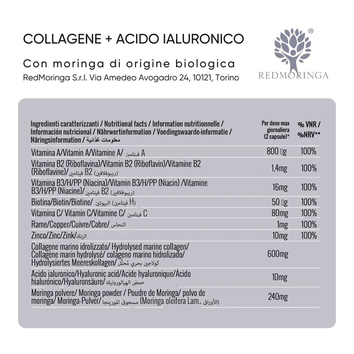 Ingredienti caratterizzanti dell'integratore con collagene e acido ialuronico