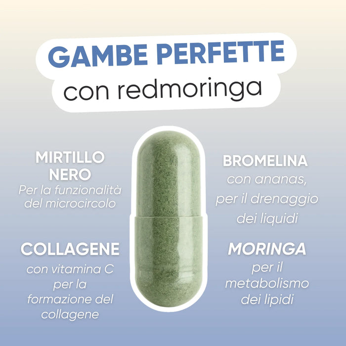 Mirtillo nero, bromelina con ananas, collagene con vitamina C e Moringa biologica