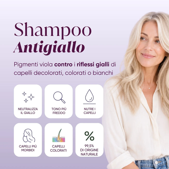 Zilvershampoo met Moringa: neutraliseert geel, voedt, zachter haar, 99,5% van natuurlijke oorsprong