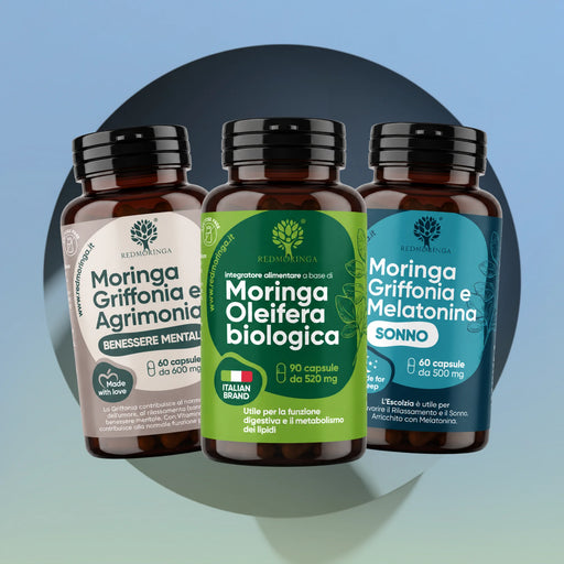 Behandeling Ontspanning en Stress RedMoringa: Moringa Griffonia en Agrimonie, bio Moringa Oleifera, Griffonia en Melatonine