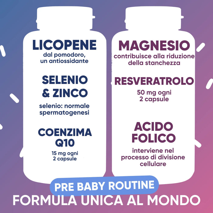 Pre Baby Routine: lycopeen, selenium en zink voor hem, magnesium, resveratrol en foliumzuur voor haar