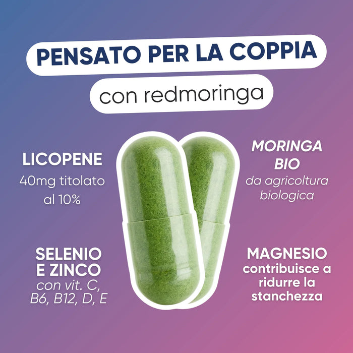 Bedacht voor koppels: selenium, zink, magnesium, lycopeen en biologische Moringa