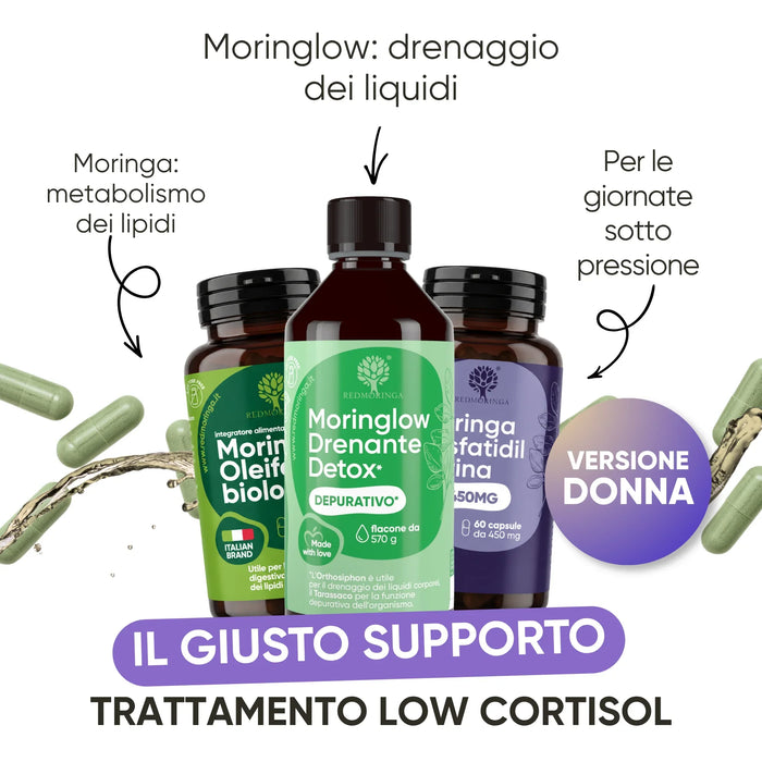 Set Low Cortisol versie vrouw: Fosfatidylserine, Moringa en Moringlow